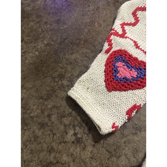 Vintage 1994 Eagles Eye Knit Hearts Valentines Day Sweater Size Large Rare - Picture 7 of 8